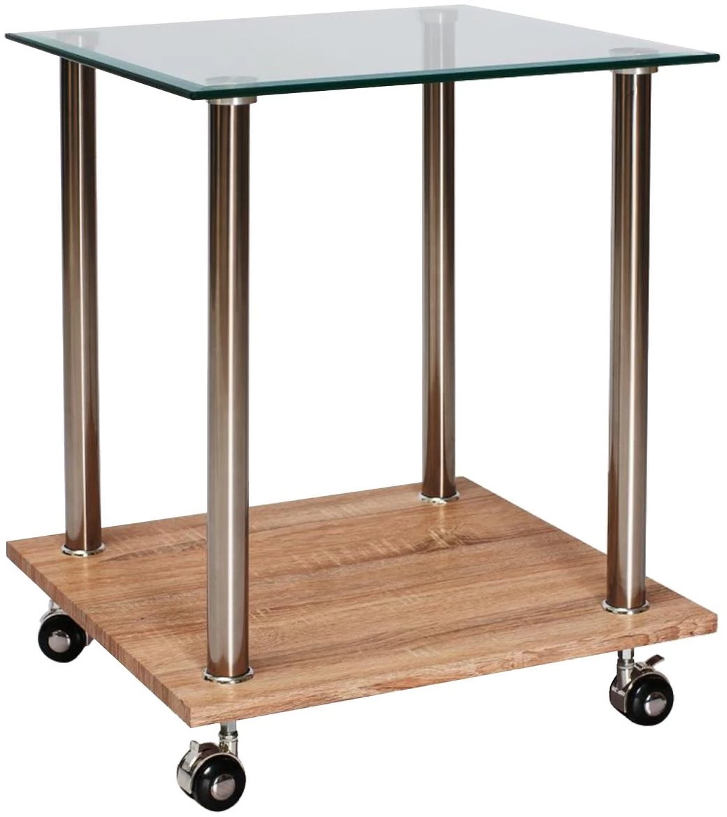 Klub sto Box 2 /tockici 50x 55x55 staklo/natur