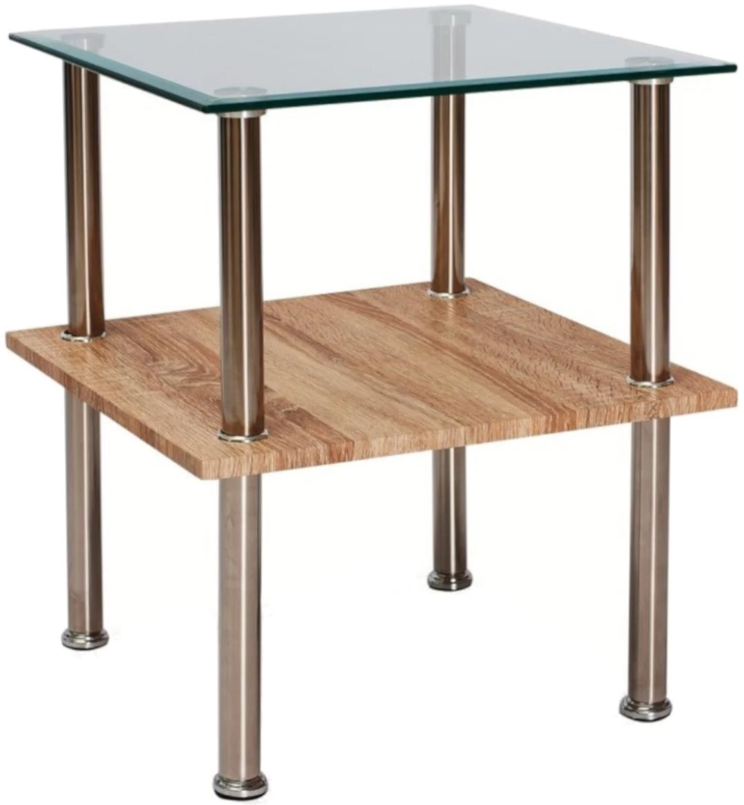 Klub sto Box /polica 50x40x55 cm staklo/natur