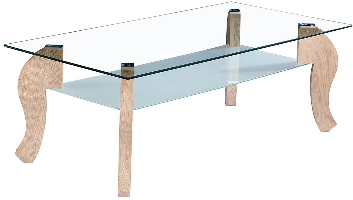 Klub sto Majorca 1 polica 120x60x43 cm natur/staklo