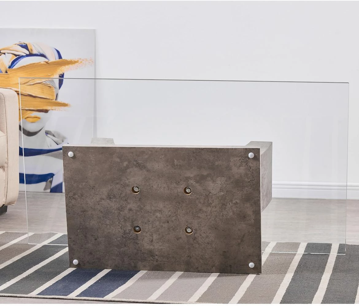 Klub sto Iron 110x60x43 cm beton/staklo