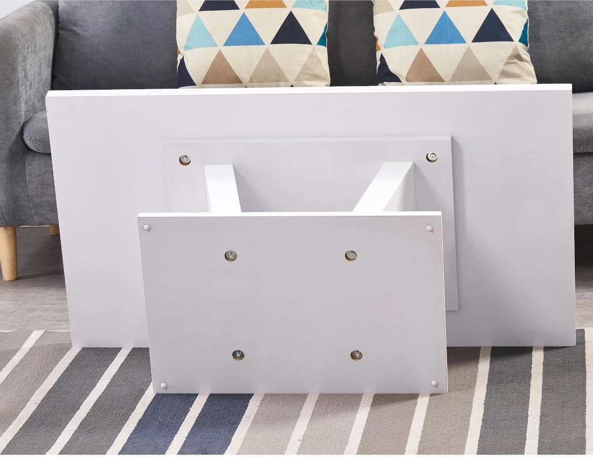 Klub sto Oslo 110x60x42 cm beli visoki sjaj