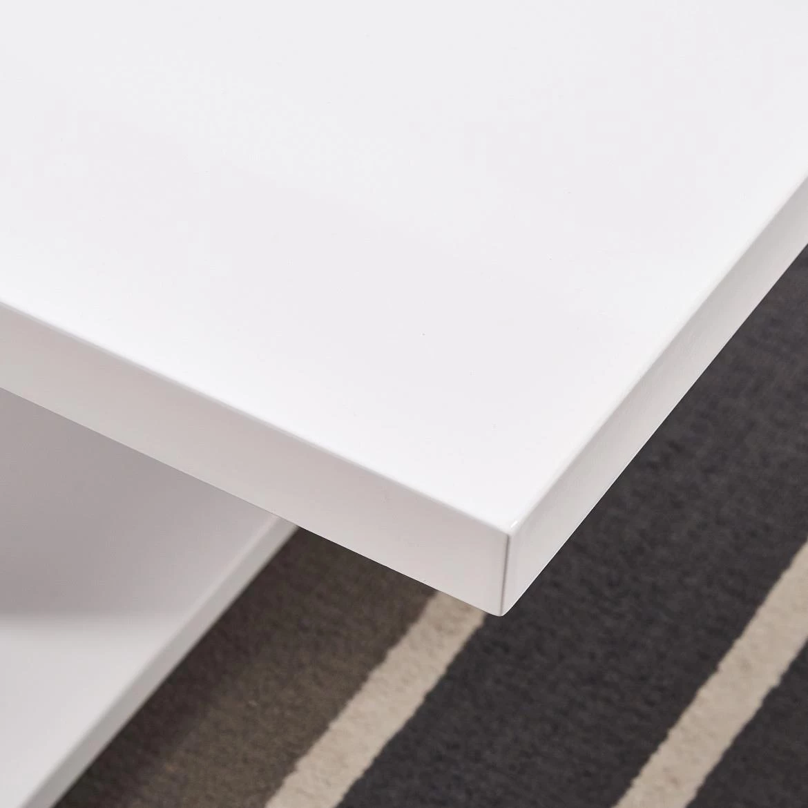 Klub sto Oslo 110x60x42 cm beli visoki sjaj