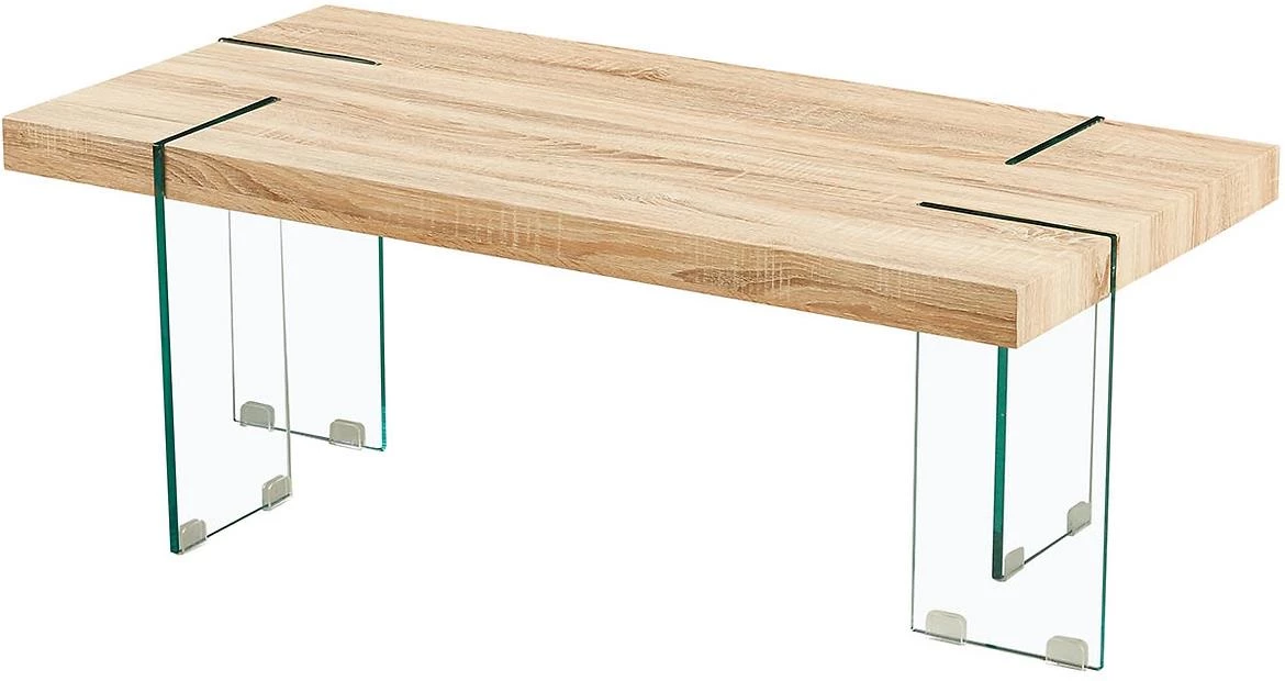 Klub sto Casablanca 120x60x45 cm natur/staklo