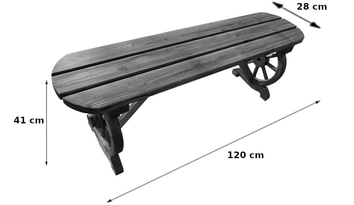 Drvena klupa 120x28x41 cm