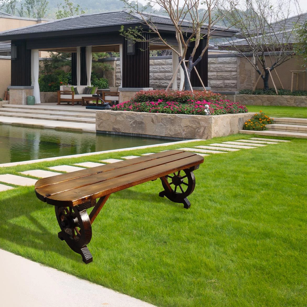 Drvena klupa 120x28x41 cm