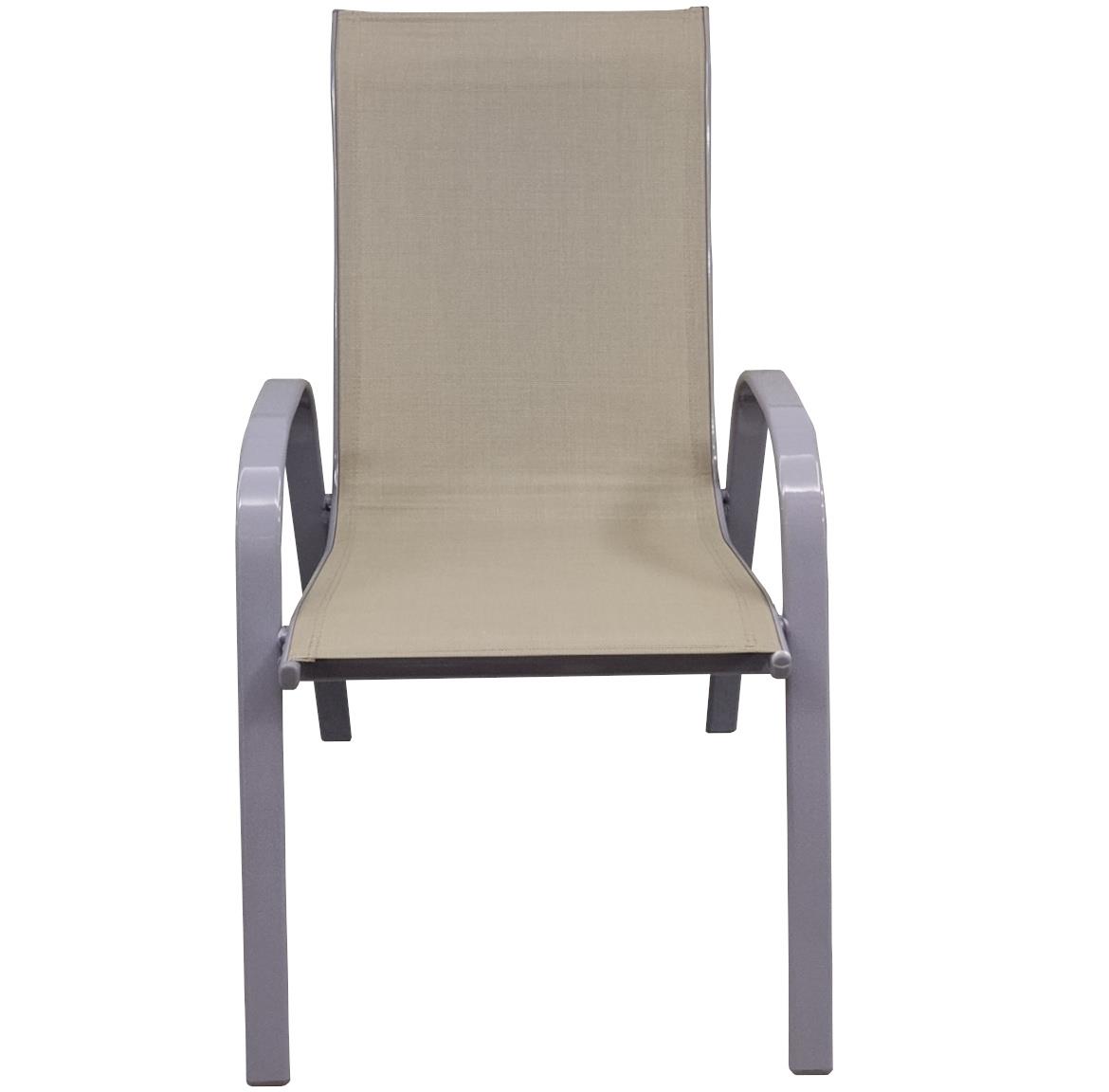 Berg stolica 54x68x93 cm sivi metal / bež tekstil