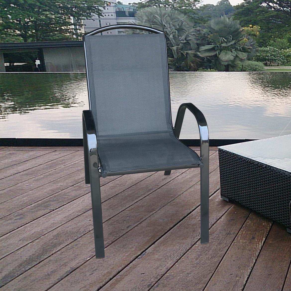 Berg stolica 54x72x93 cm crni metal / crni tekstil