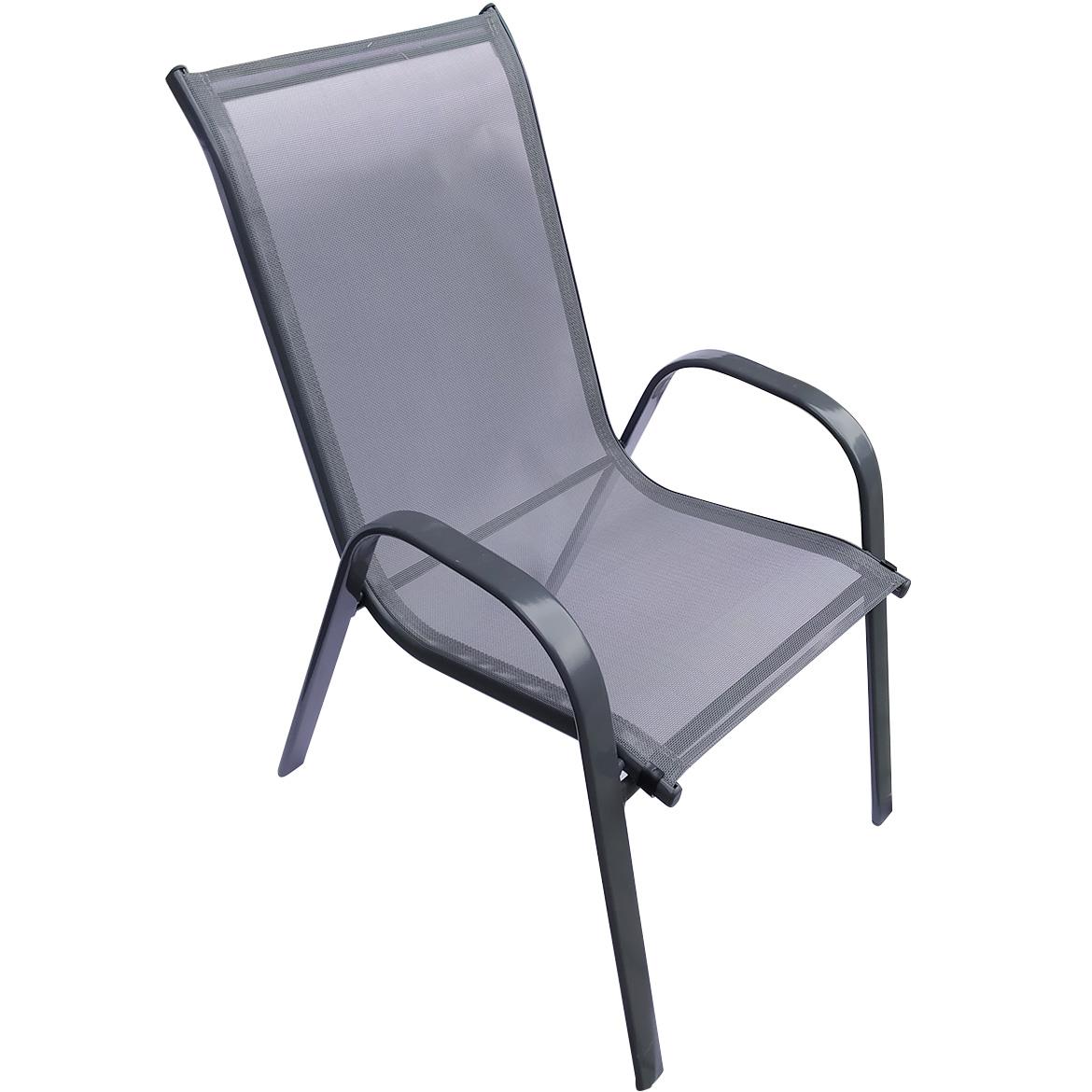 Berg stolica 54x68x93 cm crni metal / sivi tekstil