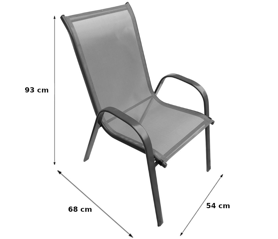 Berg stolica 54x68x93 cm crni metal / sivi tekstil