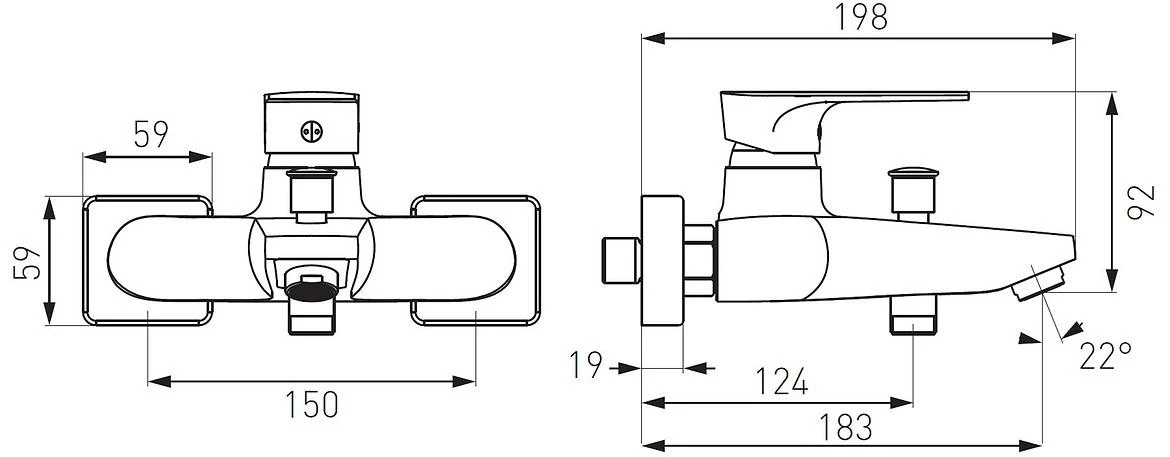 Algeo kvadratna zidna slavina za tuš