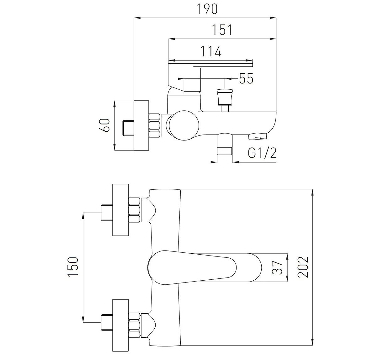 Algeo zidna slavina za tuš