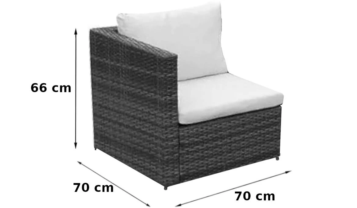 Sofia baštenska garnitura od veštackog ratana sive boje