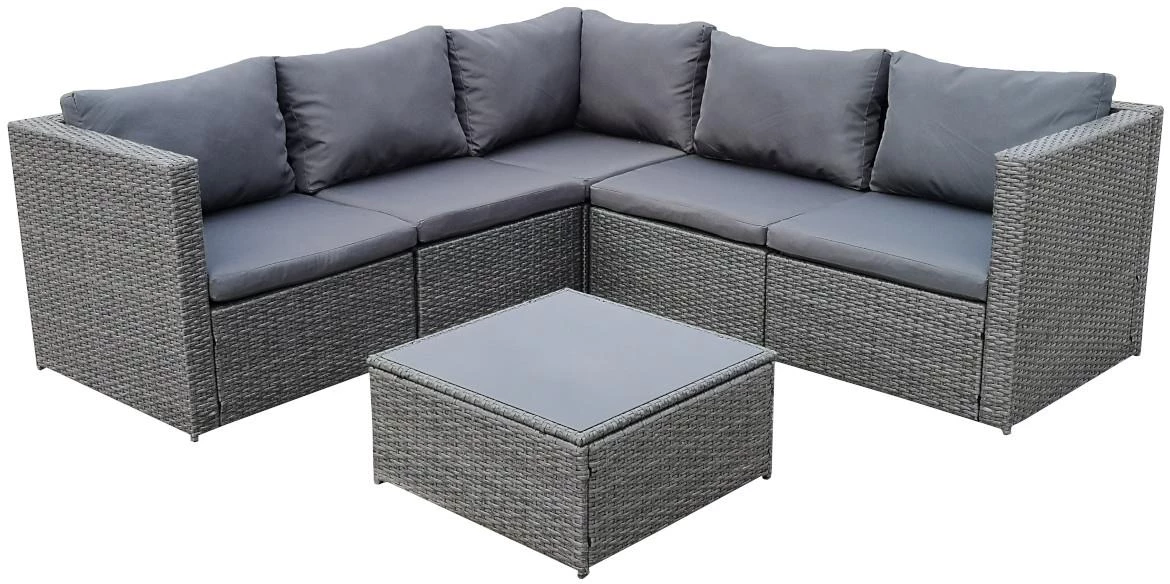 Sofia baštenska garnitura od veštackog ratana sive boje