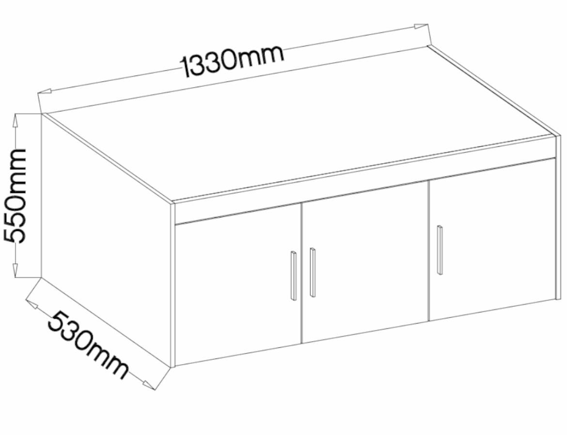 Nadogradnja Elena 3 vrata 133x53x55 cm natur (sonoma hrast)