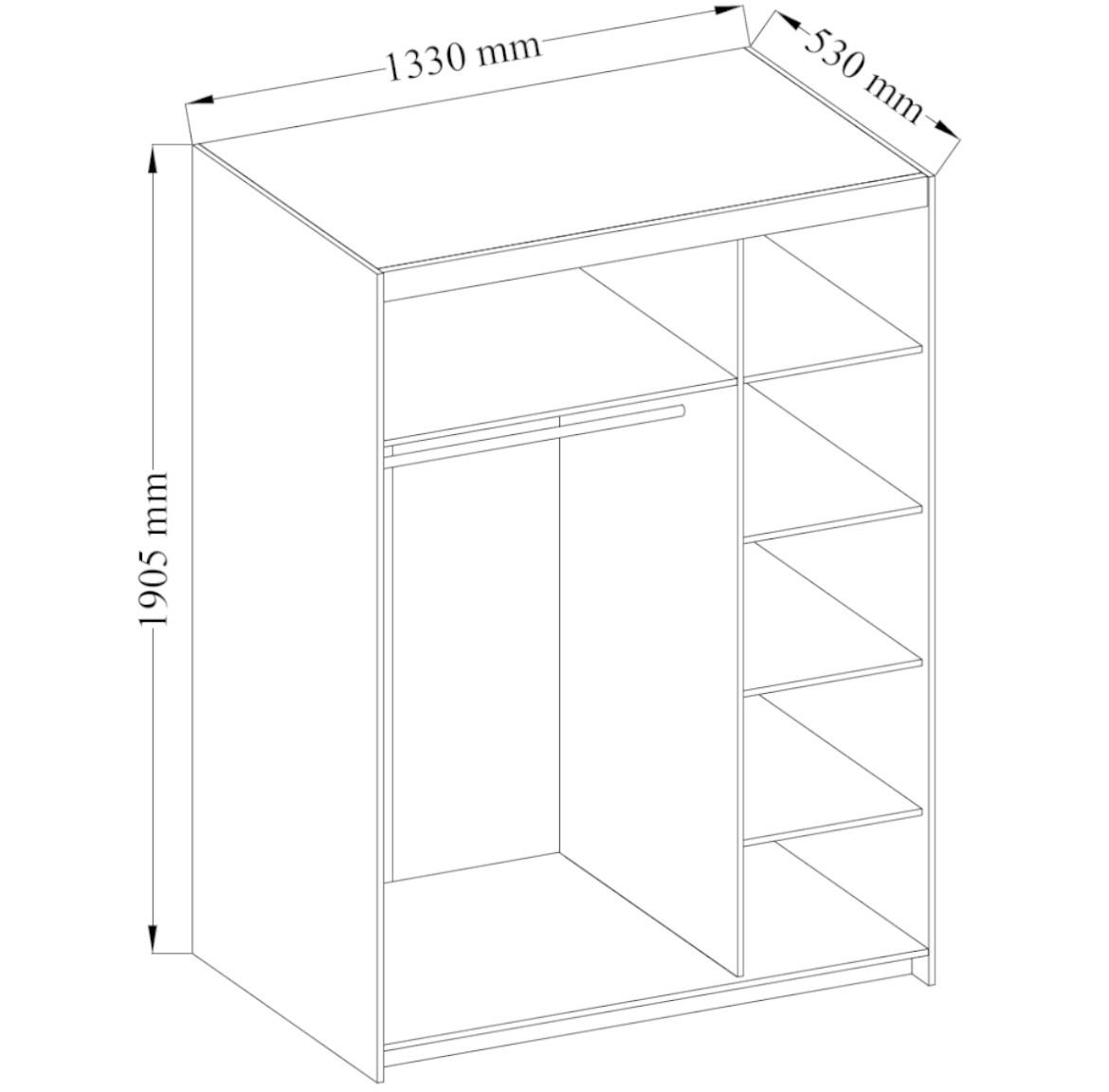 Ormar Elena 3 vrata 133x53x190 cm natur(sonoma hrast)