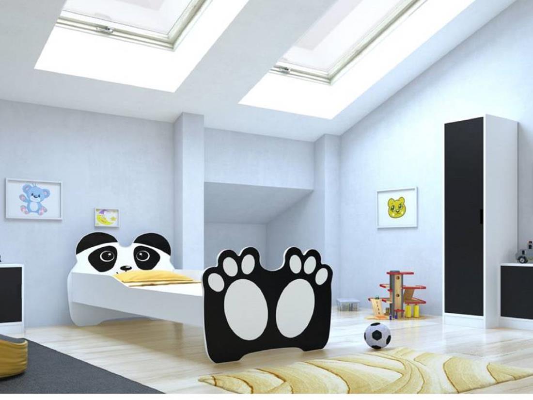 Decji krevet Bear 144x78x58 cm beli/panda