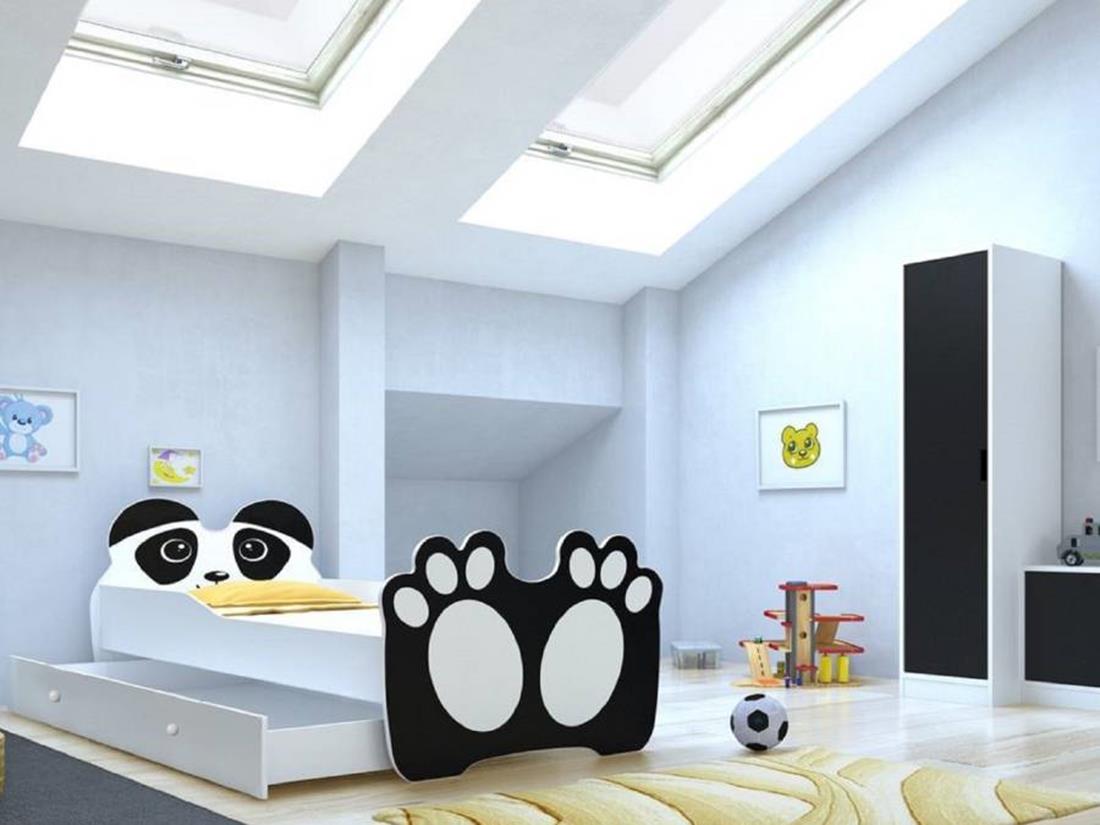 Decji krevet Bear 144x78x58 cm beli/panda