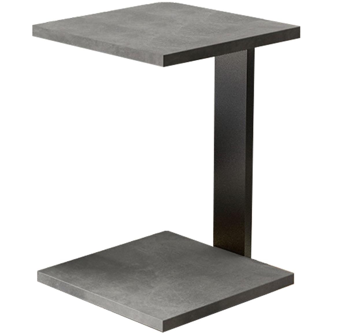 Klub sto Saturn 40x40x51 cm svetli beton/crni metal