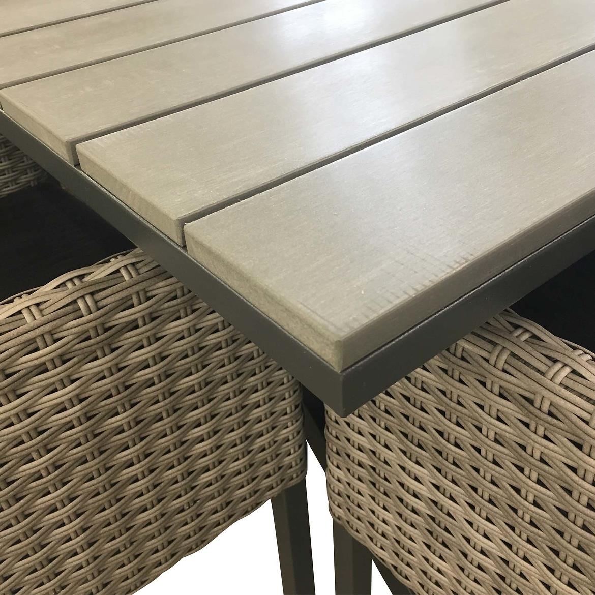 Oslo vrtni set stol+6 stolica od umjetnog ratana sivi
