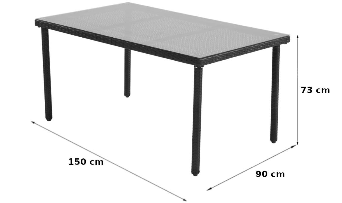 Haiti sto 150x90x73 cm boja kafe veštacki ratan