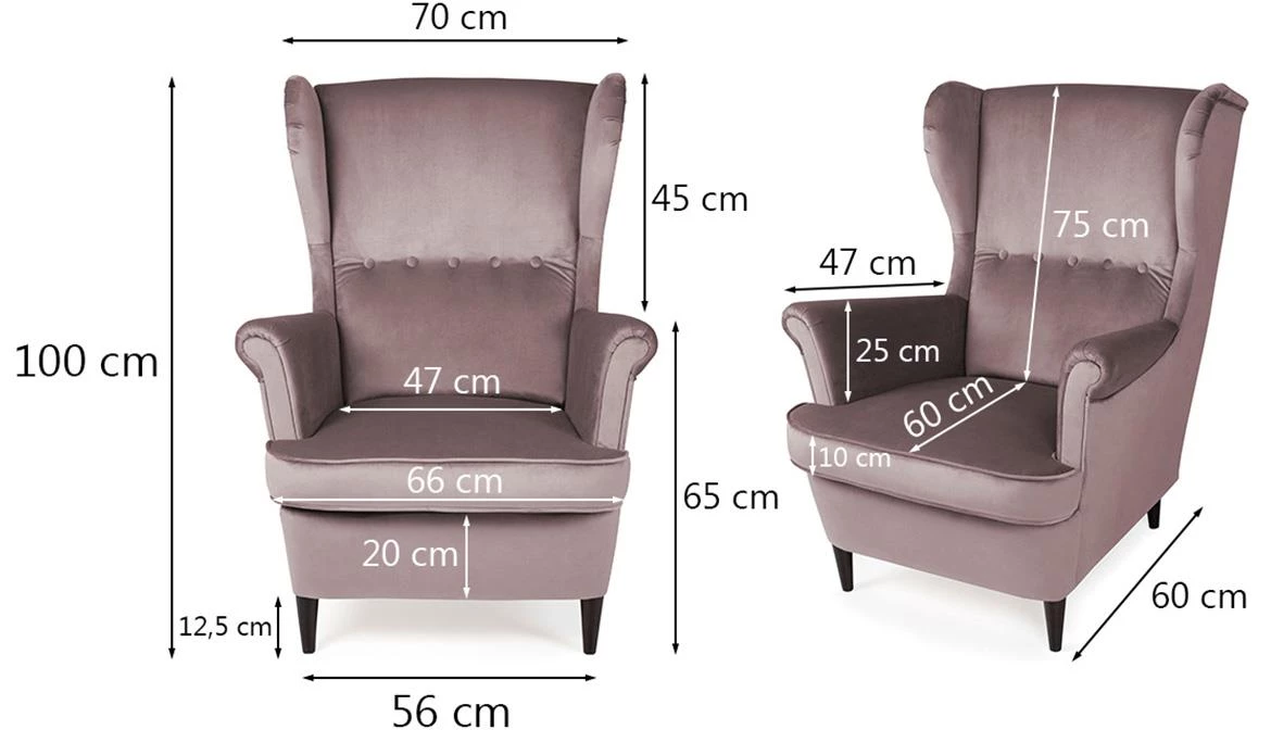 Royal Bluvel 91 / wenge fotelja