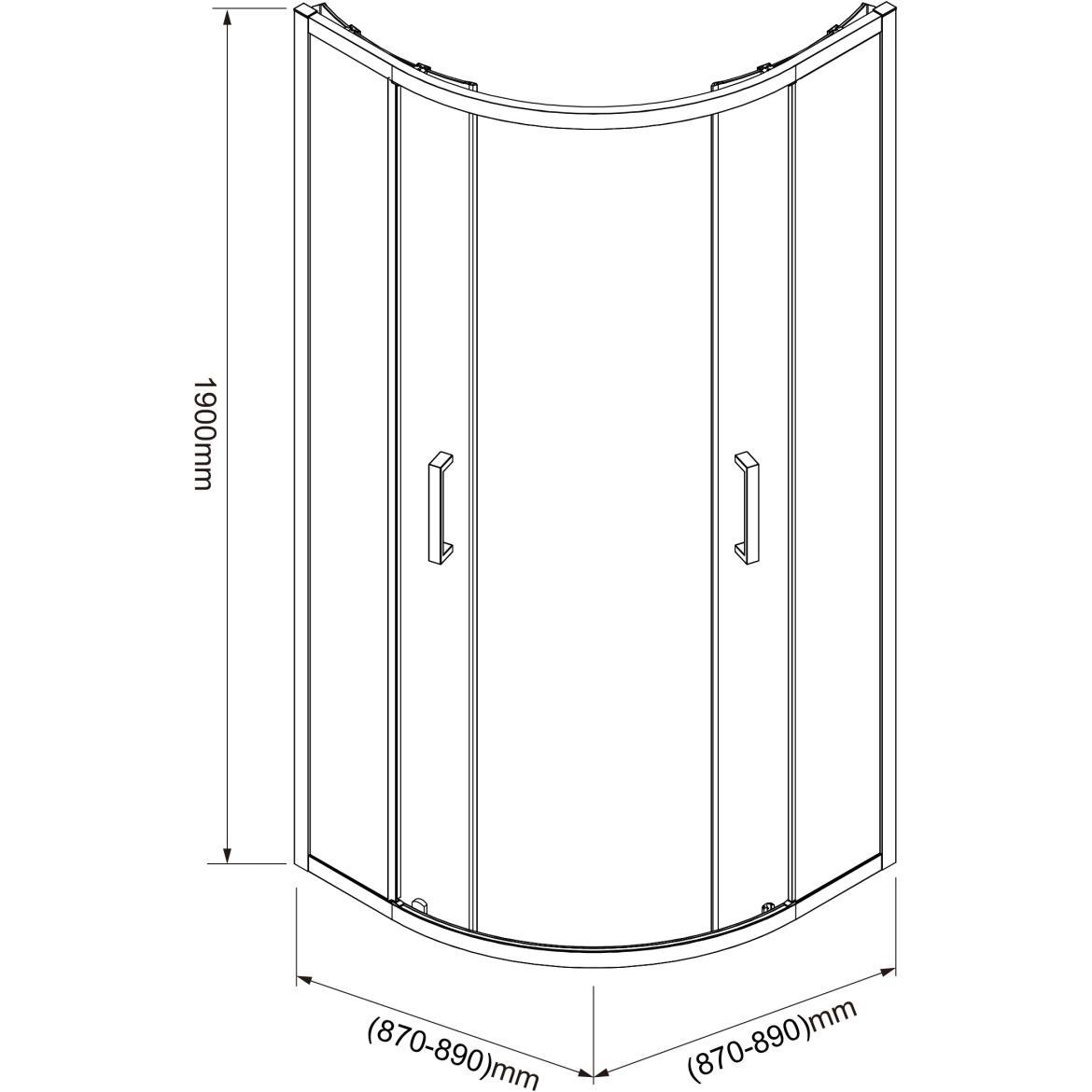 Tuš kabina Aura 90x90x190 grafit