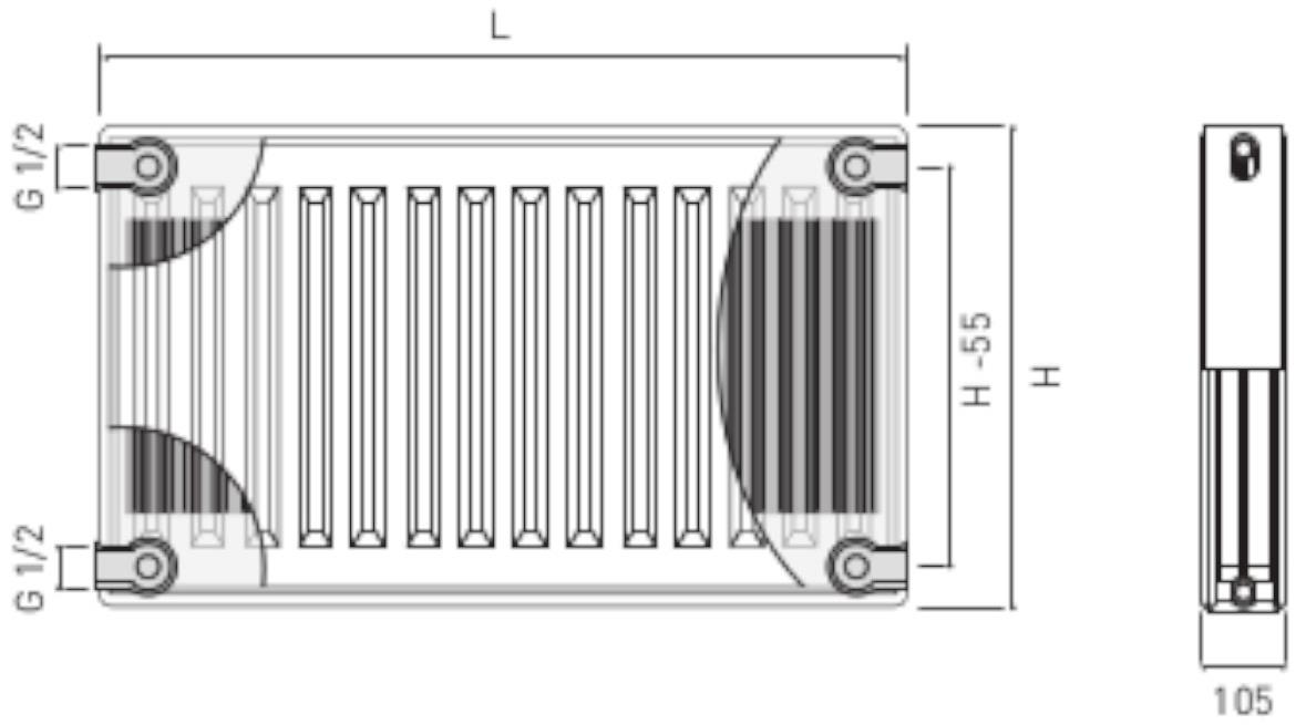 Plocasti celicni radijator C22 600/400 Ferro 687 W