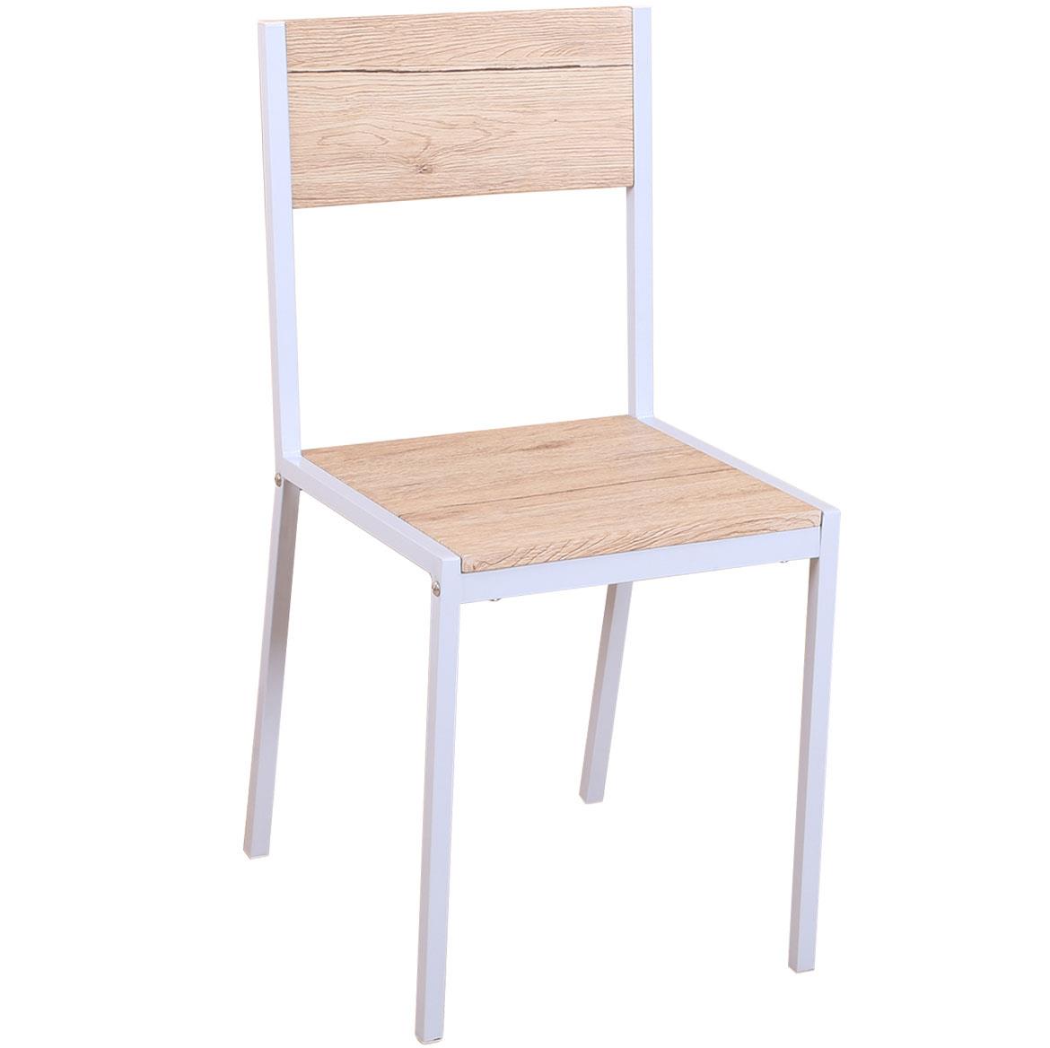 Arabica blagovaonski set stol+2 stolice bijela metal/natur