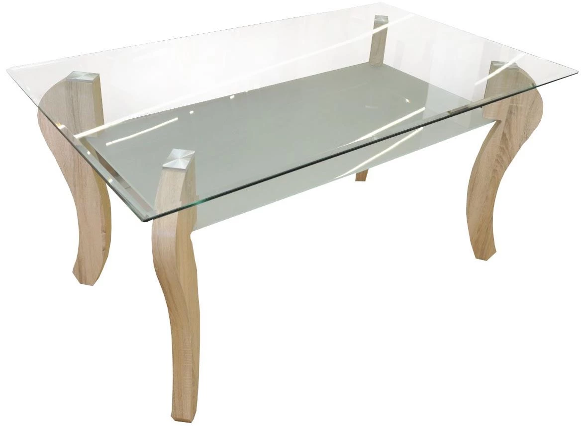 Trpezarijski sto  Ibiza 1 polica natur/bela/staklo