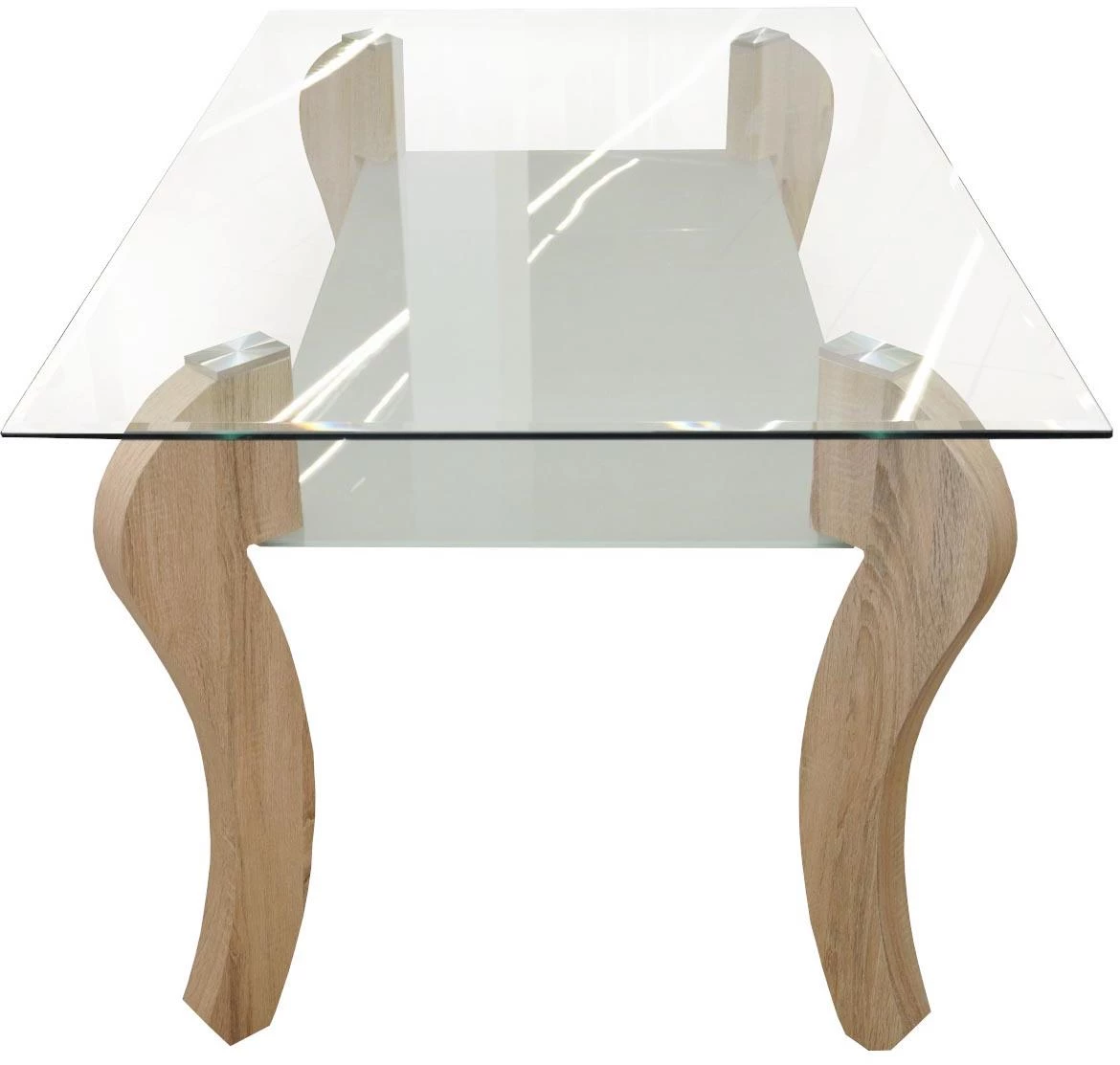 Trpezarijski sto  Ibiza 1 polica natur/bela/staklo