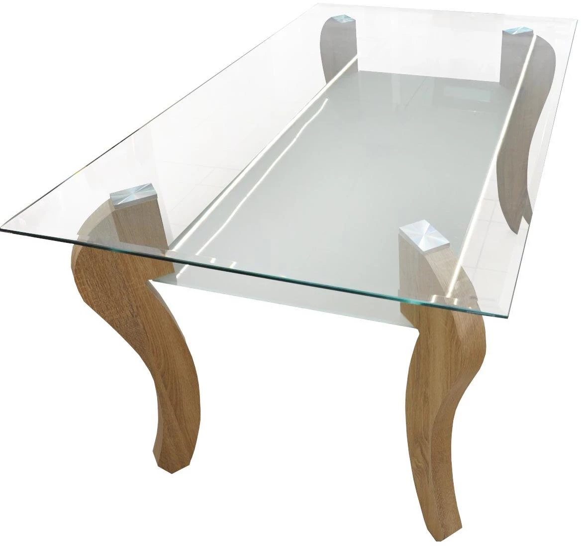 Trpezarijski sto  Ibiza 1 polica natur/bela/staklo