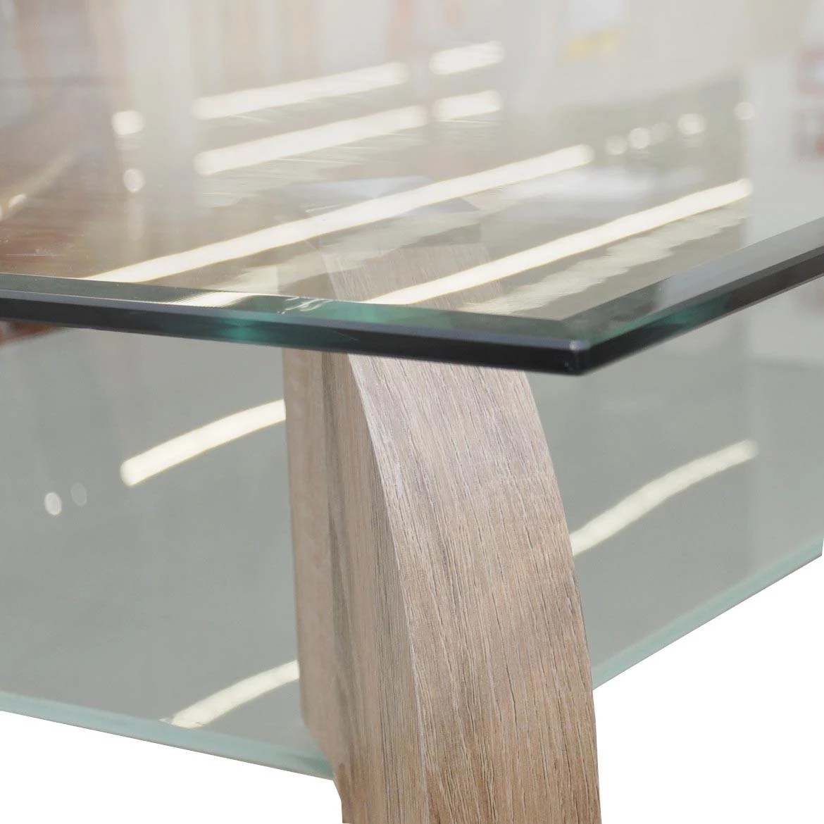 Trpezarijski sto  Ibiza 1 polica natur/bela/staklo