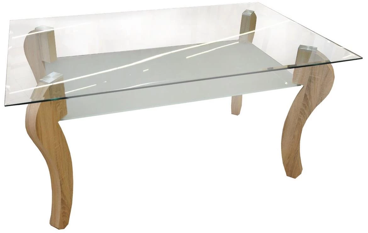 Trpezarijski sto  Ibiza 1 polica natur/bela/staklo