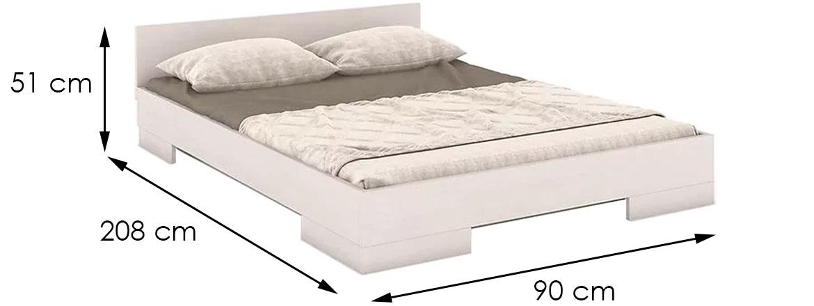 Krevet Spectrum 90x208x51 cm beli
