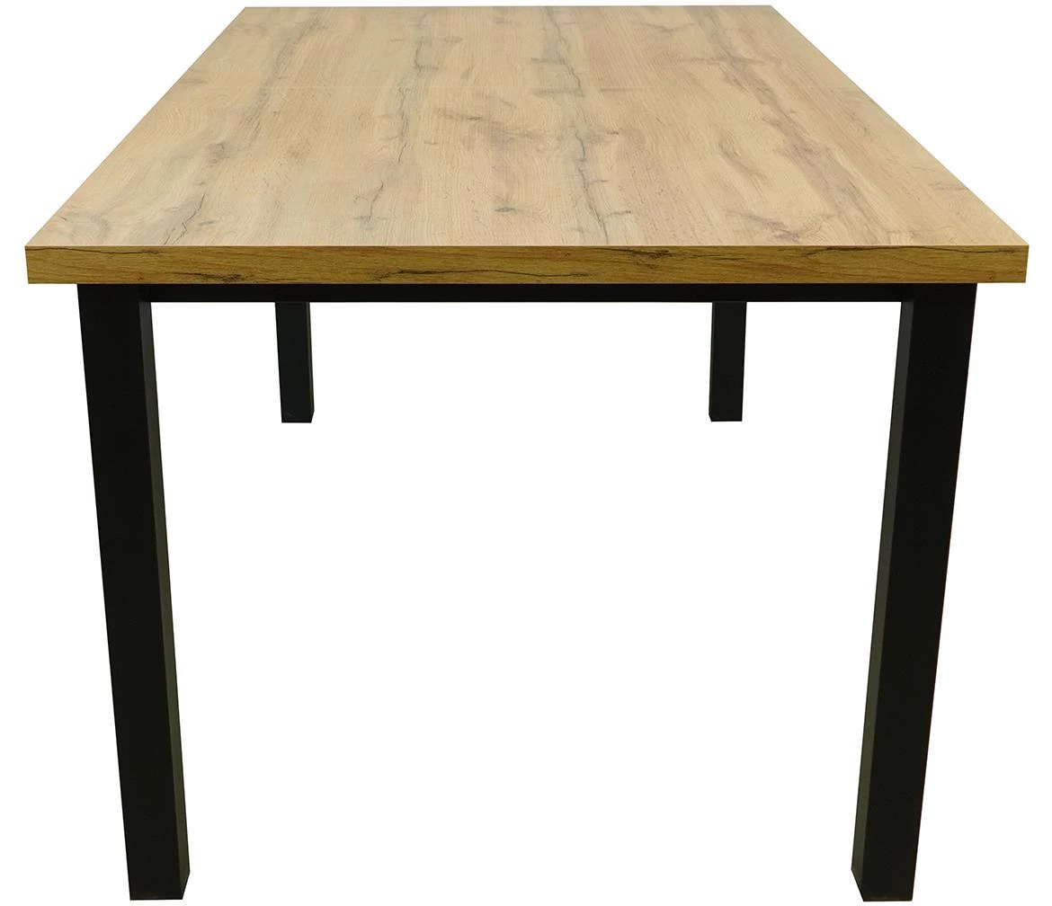 Trpezarijski sto Lens 140x80x75 cm hrast/crni metal