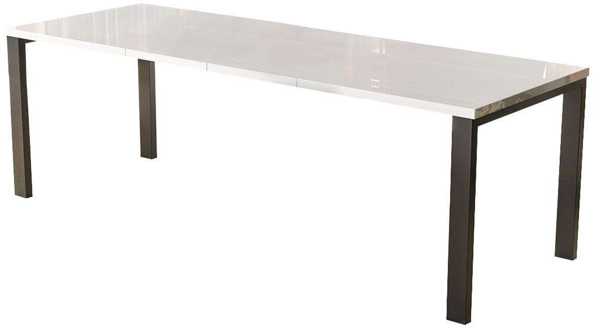 Trpezarijski sto Garant 130(265)x80x76 cm beli/crni metal