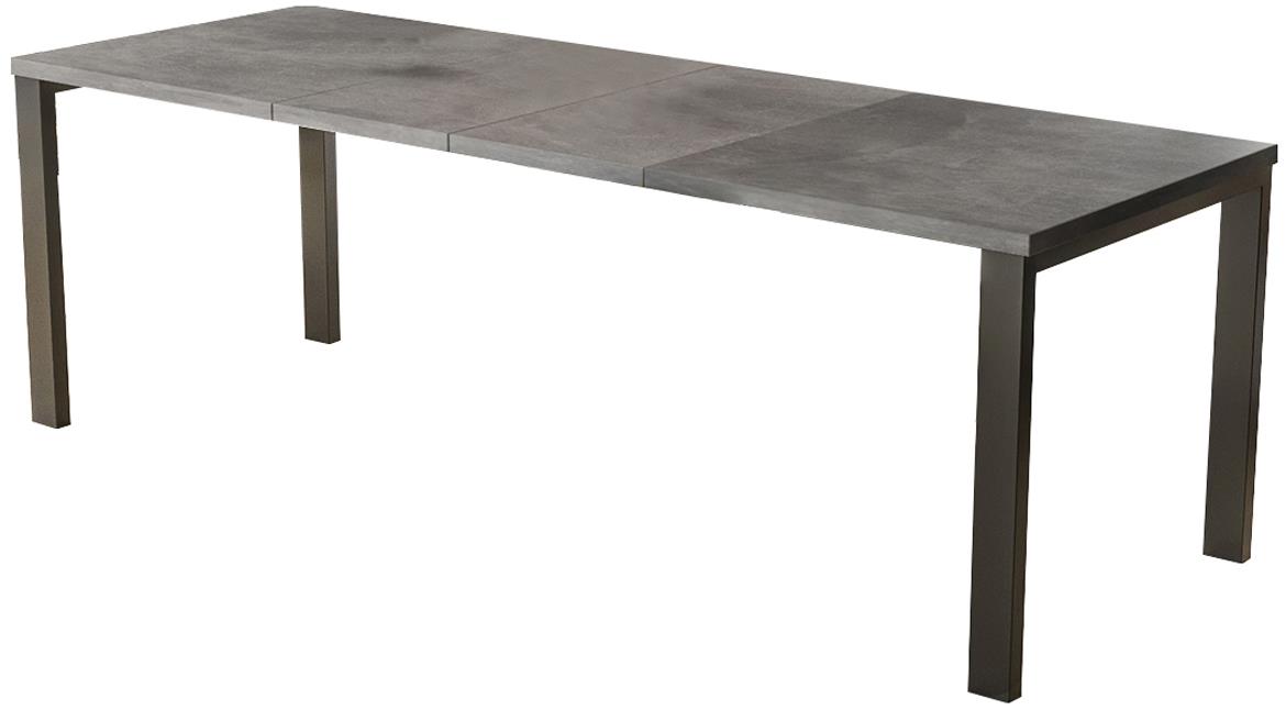 Trpezarijski sto Garant 130(220)x80x76 cm beton/crni metal