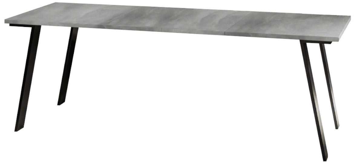 Trpezarijski sto Liwia 130(210)x80x76 cm beton/crni metal