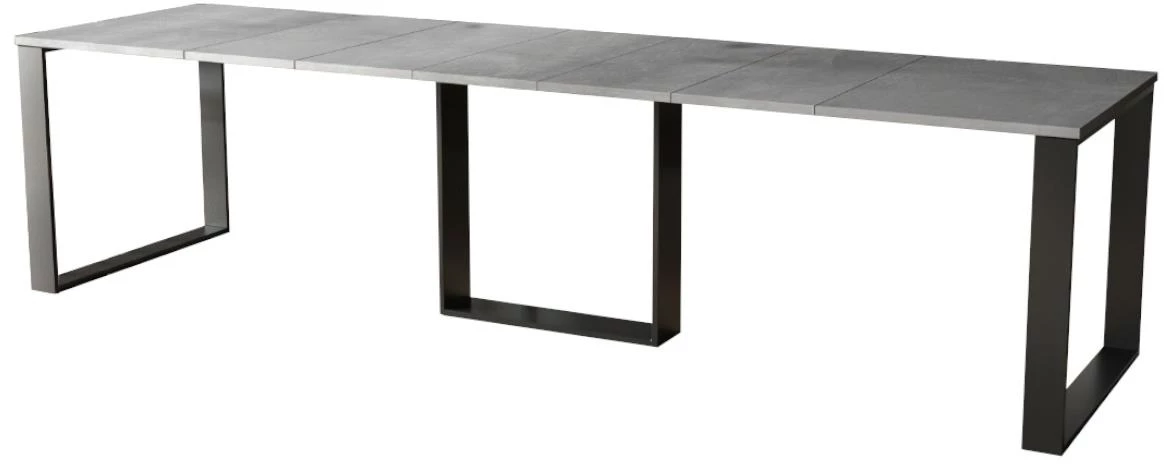 Trpezarijski sto Borys 130-290 x80x76 cm beton/crni metal