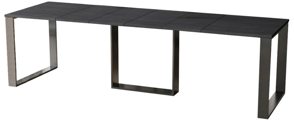 Trpezarijski sto Borys 130-250 x80x76 cm tamno siva/crni metal