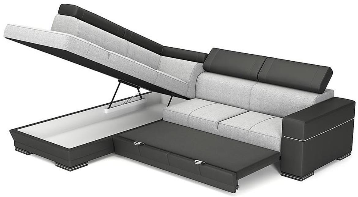 Paris ugaona garnitura s ležajem i prostorom za odlaganje 276x227x94 leva Pecos-16 + Cayenne 20