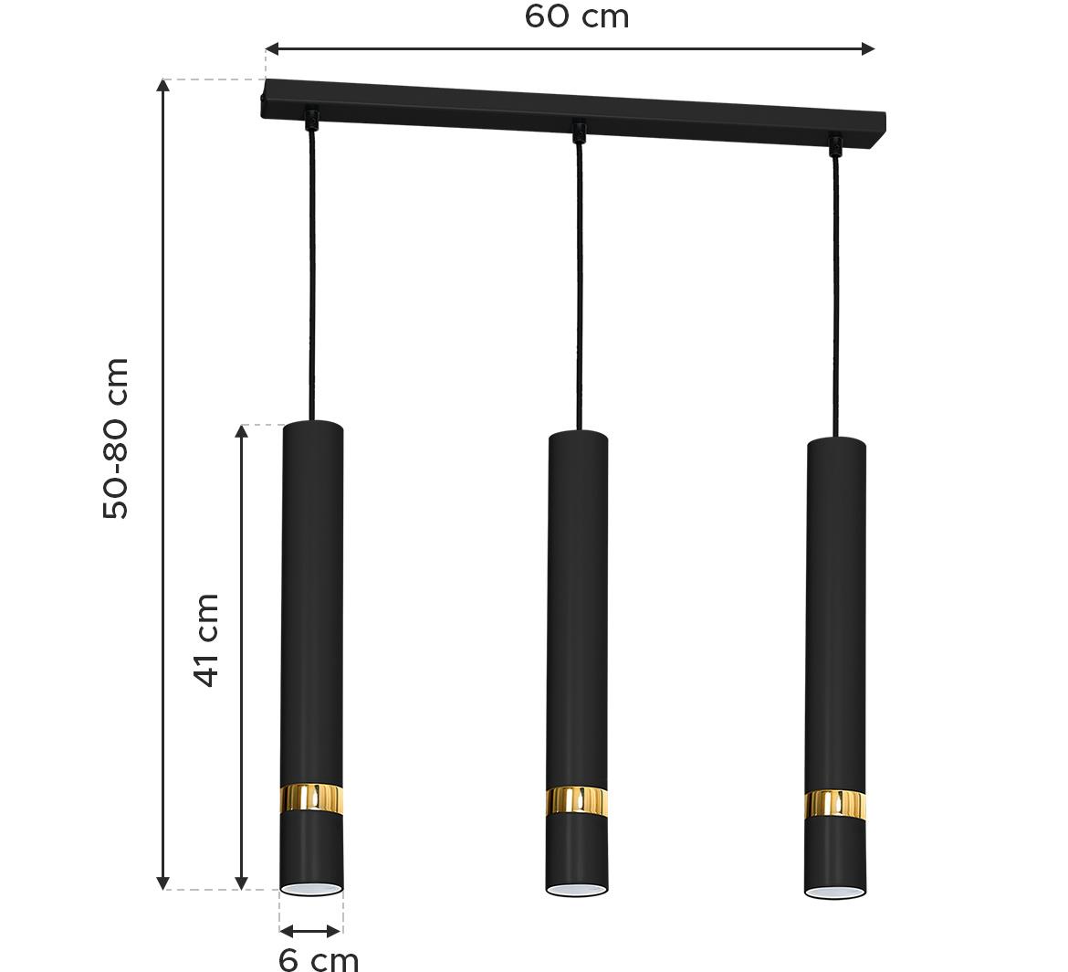 Viseca lampa Joker 3 crna/zlatna