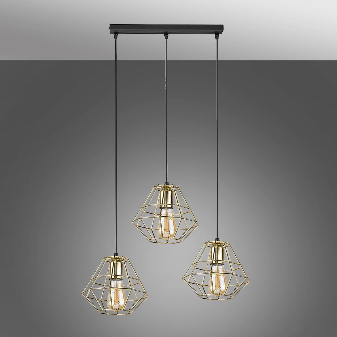 Viseca lampa Diamond 3 60x100cm zlatna