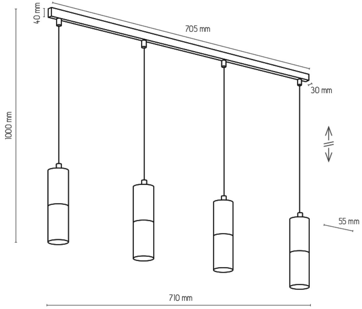 Viseca lampa Elite 4 crna