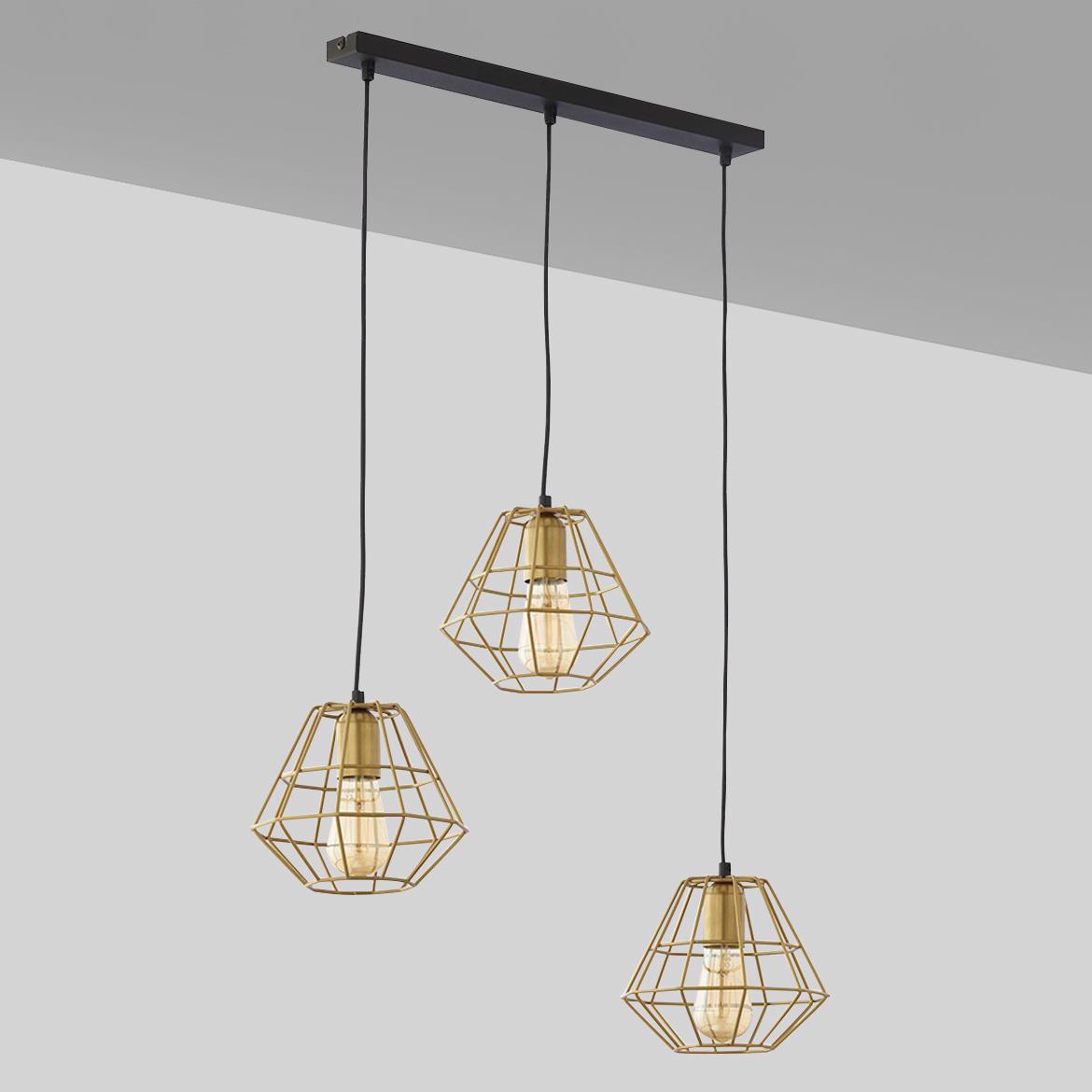 Viseca lampa Diamond 3 60x110cm zlatna