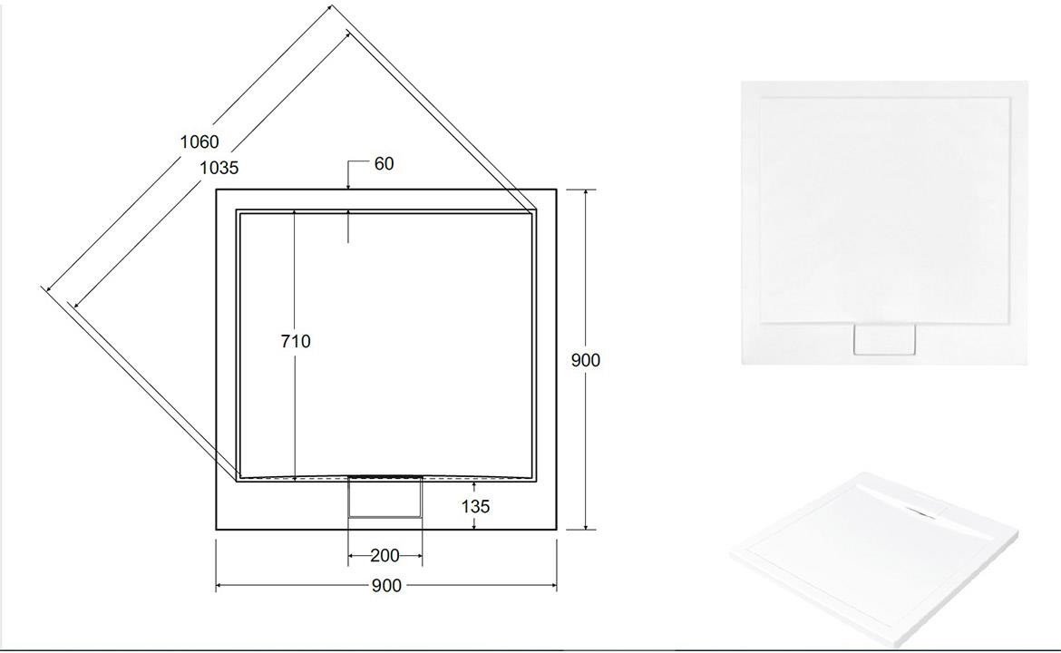 Tuš kada Axim 90X90X4,5