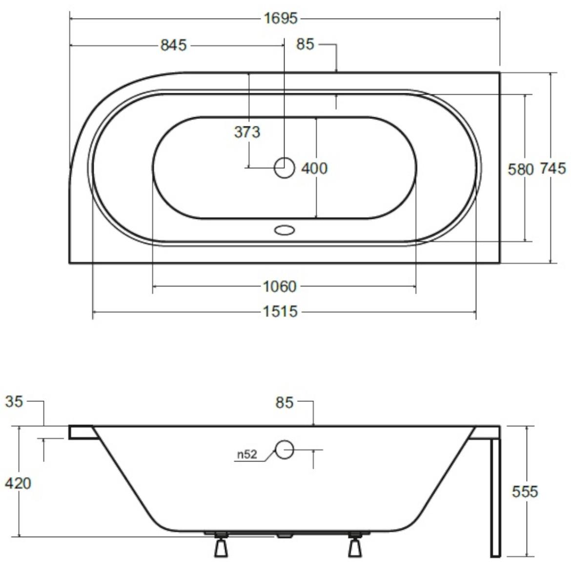 Kada Avita 170X75 leva sa nogicama