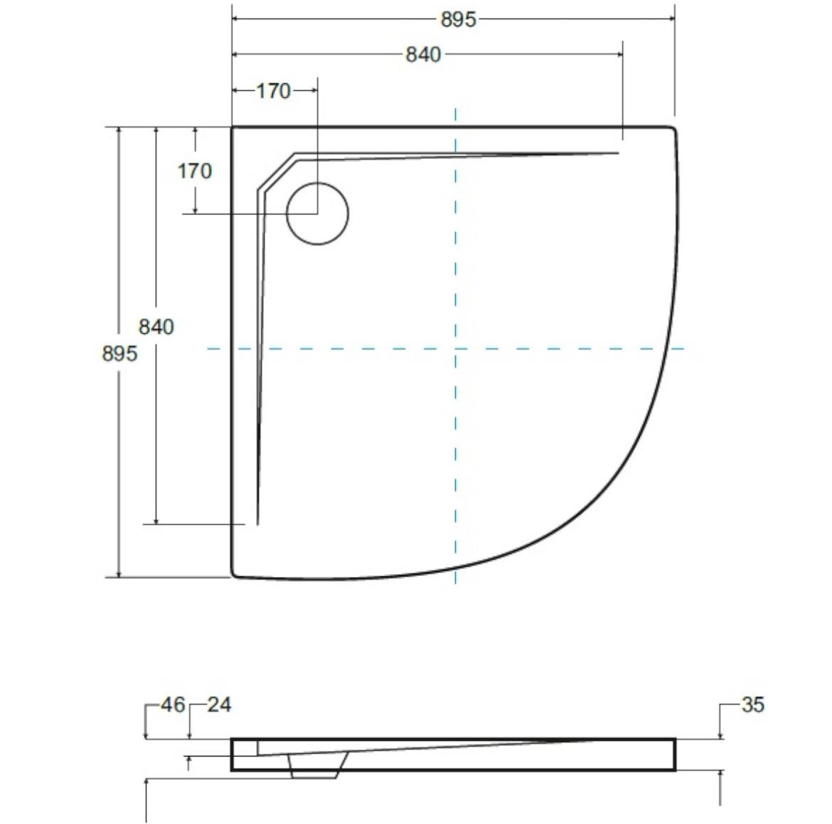 Tuš kada Asco ultraslim 90X90X2.4/3.5