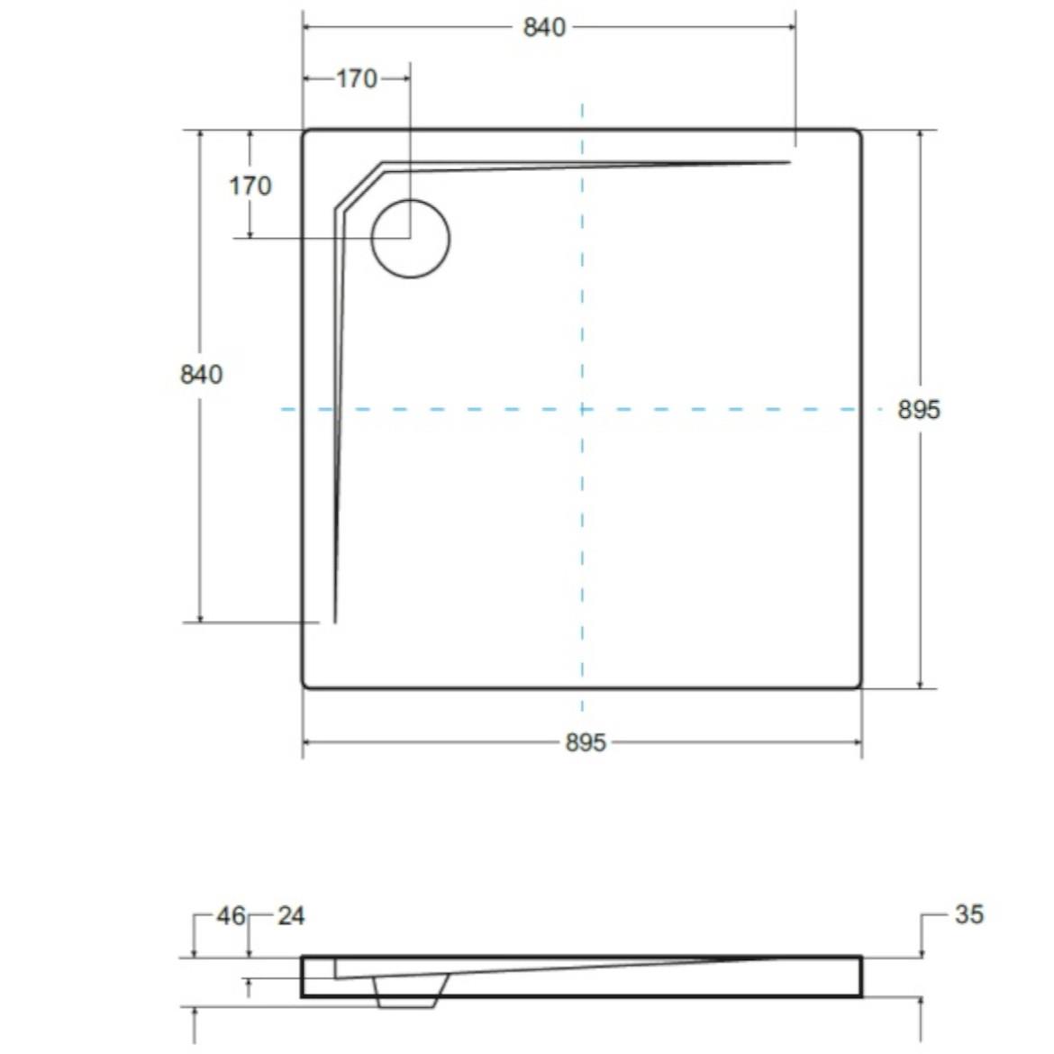 Tuš kada Acro ultraslim 90X90