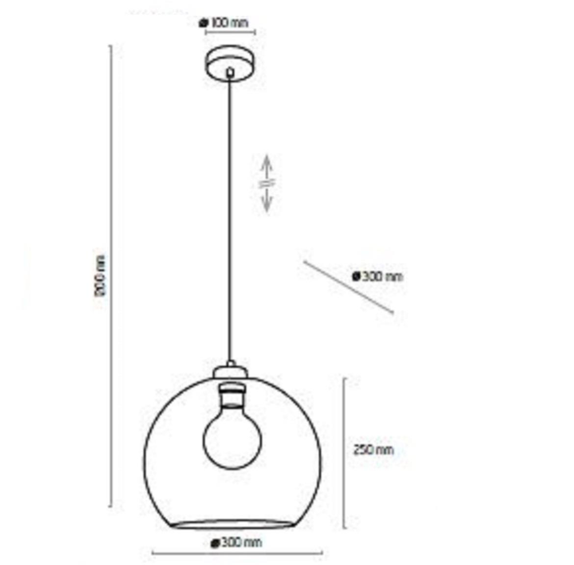 Viseca lampa Cubus 1 crna prozirno staklo